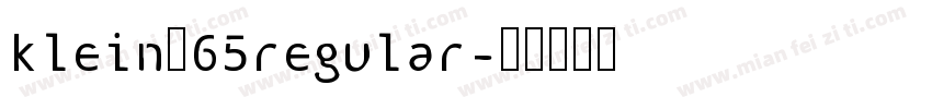 klein 65regular字体转换